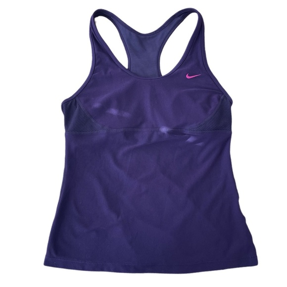 Nike purple workout tank with built in high support bra and side mesh size M - Picture 1 of 9